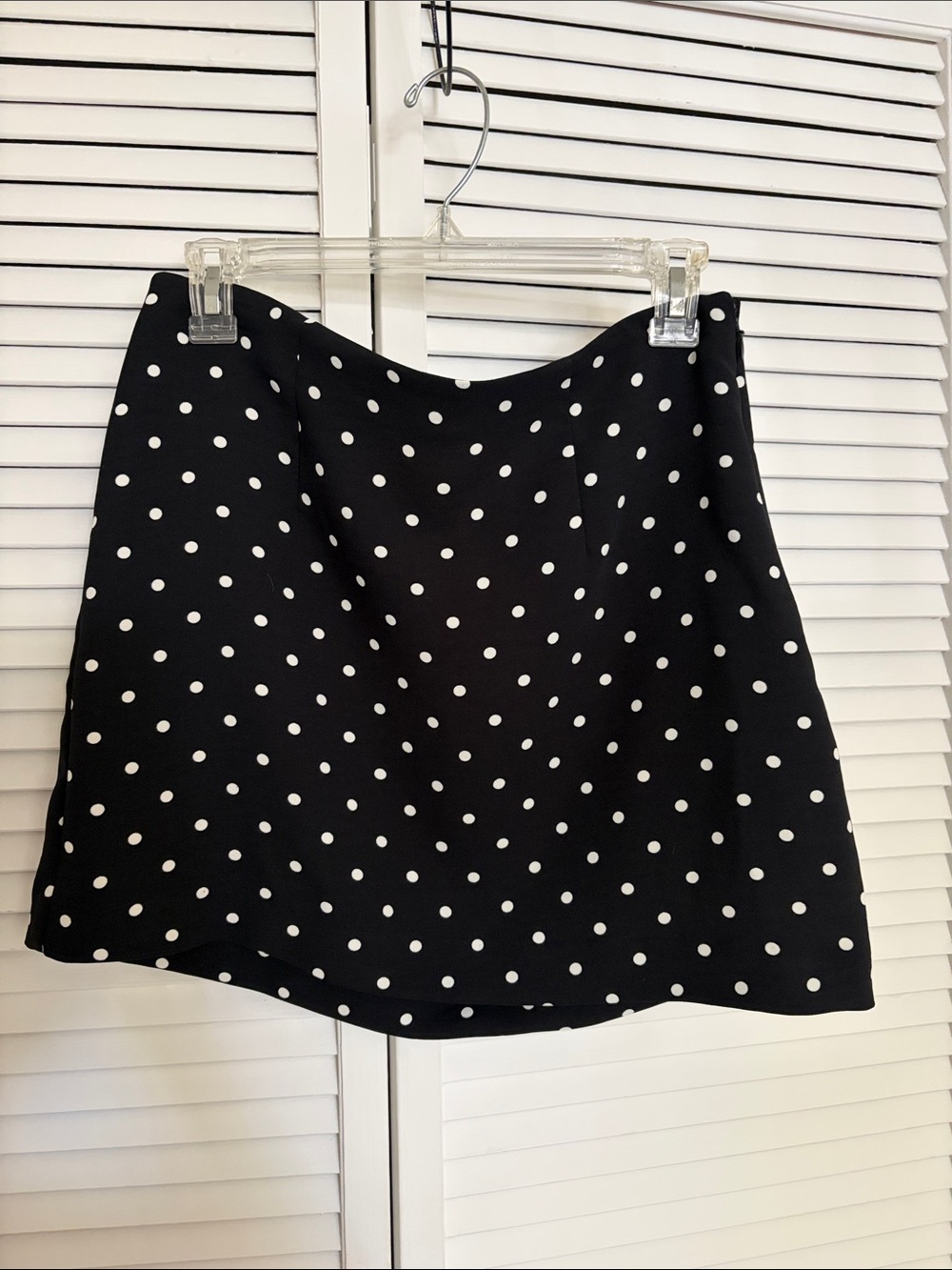 a new day Black and White Polka Dot Mini Skirt